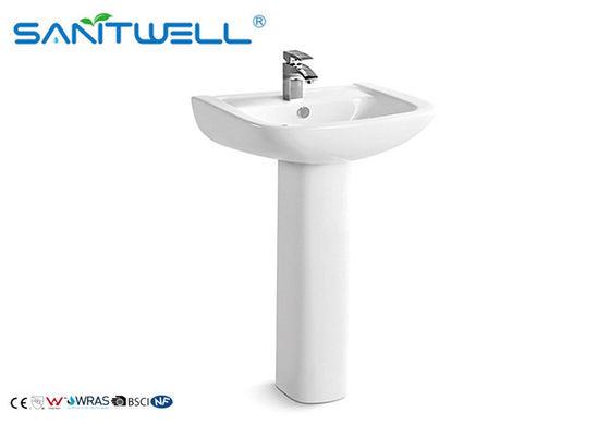 Uniform Glazed Bathroom Pedestal Basins , Ceramic classic pedestal basin