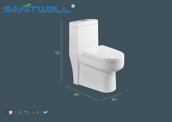 Nano Ceramic  Single Piece Toilet Siphonic flushing WC 650*360*725 mm Size