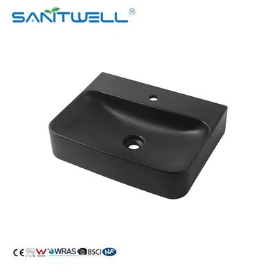 Bathroom Sinks Rectangle Shape New Fashion Styles Matt Black Above Counter Wash Hand Basins
