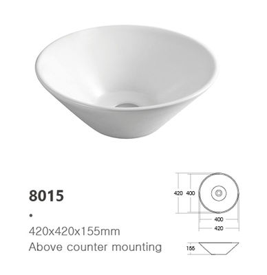 Chaozhou Supplier Modern Basin Sink Bathroom Ceramic Above Counter Washbasin With Bowl Shape