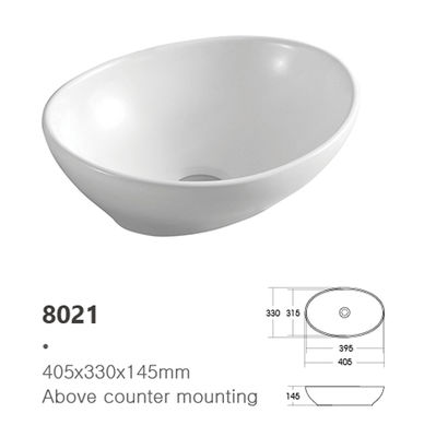 Popular Oval Shape Bathroom Sink Porcelain Table Top Mounted Washing Hands Bowl Sink