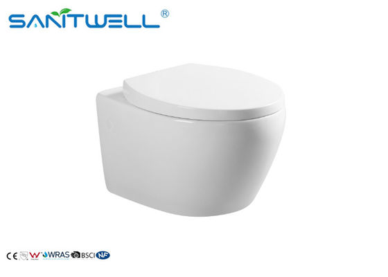 Home Sanitary Modern Wall Mounted Toilet / Water Closet Round Wall Hung Toilet
