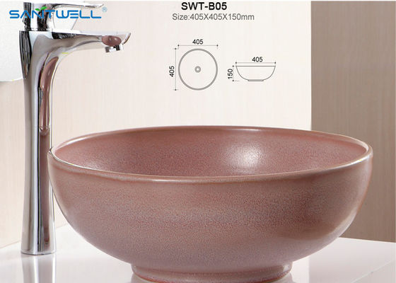 Self Cleaning Glaze Counter Wash Basin Ceramic Wash Basin 405 * 405 * 150mm