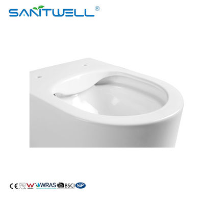 Chaozhou Popular 180mm P Trap 490mm Rimless One Piece Wall Mounted Toilet