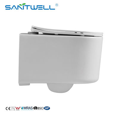 Chaozhou Popular 180mm P Trap 490mm Rimless One Piece Wall Mounted Toilet