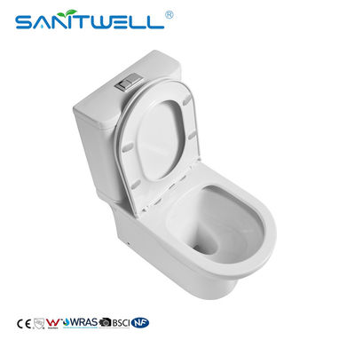 Chazhou Close Coupled 640mm P Trap Bathroom Rimless Toilet