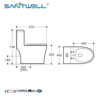 Sanitary ware Rimless Ceramic One Piece Toilet modern ceramic one piece toilet bowl for bathroom SWM8609