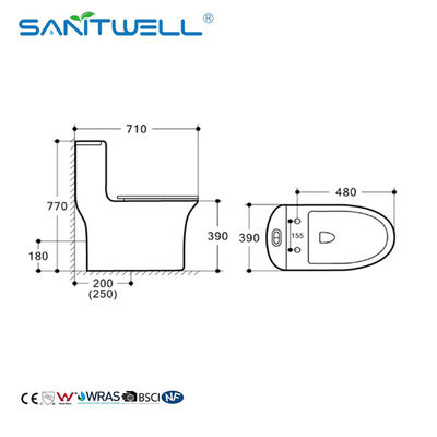 Sanitary Ware Chaozhou SWM8612 Bathroom Ceramic Tornado one piece Toilet