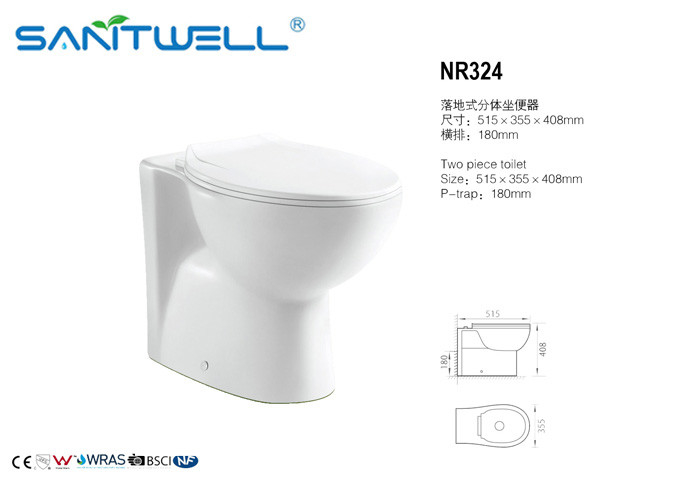 Colored Multifunction Toilet Ceramic Two Piece WC White color