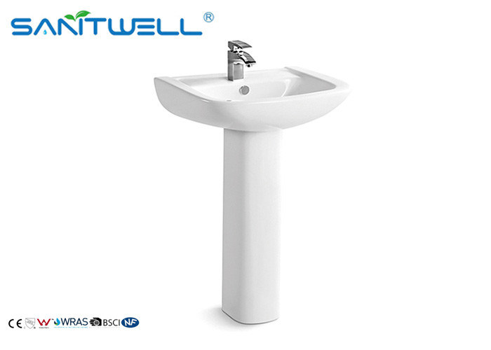 Uniform Glazed Bathroom Pedestal Basins , Ceramic classic pedestal basin