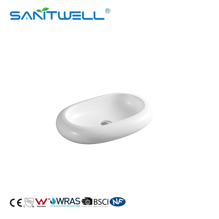Hot Sale Hotel Wash Basin Bathroom Sanitary Ware Ceramic Art Bowl Oval Counter Top Bathroom Sink